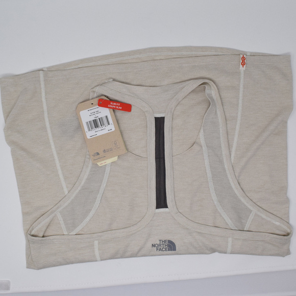 North Face Beyond The Wall Tank Top Women Large New T Back Mesh Neutral Gym Run - Picture 5 of 8